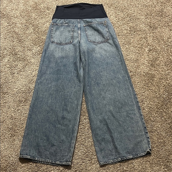 Madewell Maternity Over-the-Belly Superwide-Leg Jeans in Billings Wash Size 28 - Picture 7 of 10
